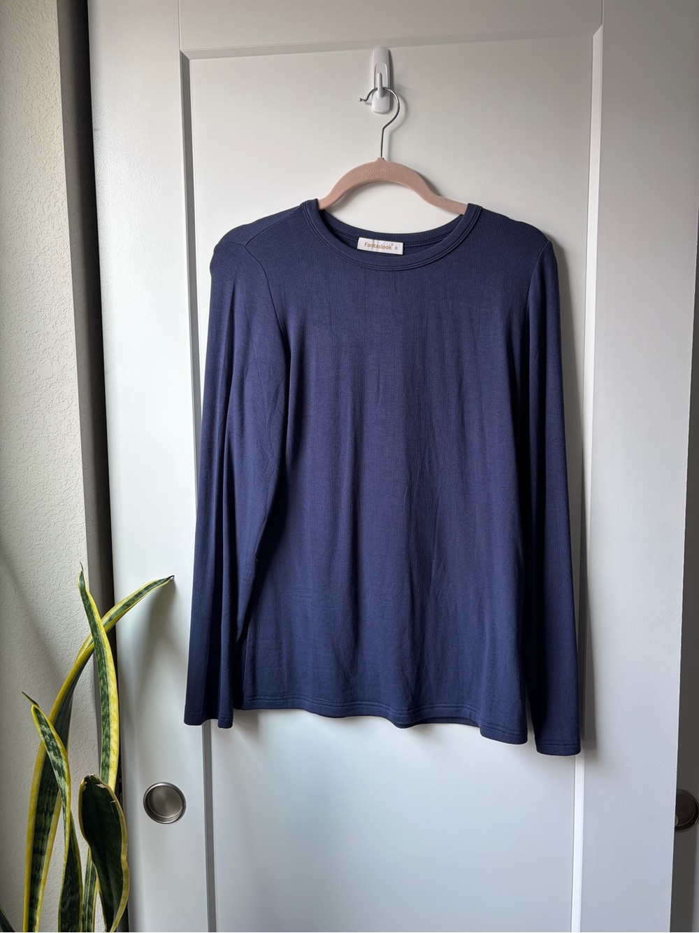 Women's Navy Long-Sleeve Crew Tee